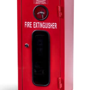 ארון כיבוי למטף בעל דלת עם חלון זכוכית, חלון ומפתח